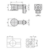 Kipp Connecting Sets, Universal, Type I, D=M6, Die-Cast Zinc-Plated, (Qty:10), K1032.06