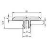 Kipp Slide Rails, Type I, 8.8 Width, 3.8 Height, Black, PVC, (Qty:1), K1056.08321
