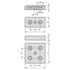 Kipp Foot Plates, Type I, D=M10, 30X60X12 mm, Die-Cast Zinc, Black Powder-Coat, (Qty:1), K1057.0630601101