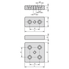 Kipp Foot Plates, Type I, D=M16, 30X60X12 mm, Die-Cast Zinc, Black Powder-Coat, (Qty:1), K1057.0630601161