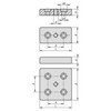 Kipp Foot Plates, Type B, D=M12, 90X45X16 mm, Die-Cast Zinc, Bright, (Qty:1), K1057.1045902120