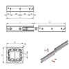 Kipp Telescopic Slide, Full Extension, Size 35, M6, 450X35X34, Double Arrangement, Steel, Zinc-Plated, (Qty:1), K2019.350450