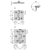 Kipp Hinges, 80X80 mm, Form B, Stainless Steel, Bright, (Qty;1), K1082.105401515