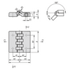 Kipp Hinges w/Bushing, 48X48 mm, D1=M5,Black Thermoplastic, (Qty;1), K1005.05241515