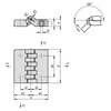 Kipp Hinges w/Bushing, 64X64 mm, D1=M6, Black Thermoplastic, (Qty;1), K1005.06322020