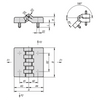 Kipp Hinges w/Fastening Scews, 48X48 mm, D1=M6, Black Thermoplastic, (Qty;1), K1006.06241515