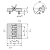 Kipp Hinges w/Bushing and Fastening Scews, 48X48 mm, D1=M10, Black Thermoplastic, (Qty;1), K1007.06241515