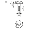 Kipp Star Grip, w/External Thread, Simular to DIN 6336, Style L, M10X25, D1=40 mm, Biopolymer (Qty. 10), K0155.10410190X25