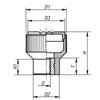 Kipp Knurled Knob, Size 1, D=M4, D1=21 mm, H=22 mm, Biopolymer, (Qty 10), K0247.10104143