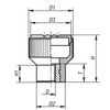 Kipp Knurled Knob, Size 1, D=M6, D1=21 mm, H=22 mm, Biopolymer, (Qty 10), K0247.10106143