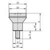 Kipp Mushroom Knob, External Thread, Size 1, D=M5X10, D1=21 mm, Biopolymer, (Qty. 10), K0251.1005143X10