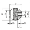 Kipp Spherical Knob, w/External Thread, Size 2, D=M8X20, D1=32 mm, Biopolymer, (Qty. 10), K0253.10208143X20