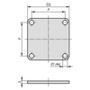 Kipp Shim Plates for Sliding Clamp for Squared Bars, 40X40 mm, Stainless Steel (Qty. 1), K1073.40