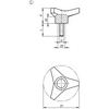 Kipp Triangular Star Grip, D=M12X50, Style L, Thermoplastic, Black, (Qty. 1), K1083.410512X50