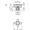 Kipp Palm Grip, w/Internal Thread, Style K, D=M10, Thermoplastic, Brass, (Qty. 10), K1089.25010