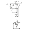 Kipp Palm Grip, w/External Thread, Style L, M06X30 mm, D1=32 mm, Thermoplastic, Steel, (Qty. 10), K1089.43206X30