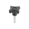 Kipp Palm Grip, w/External Thread, Style L, M06X30 mm, D1=32 mm, Thermoplastic, Steel, (Qty. 10), K1089.43206X30
