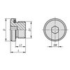 Kipp Screw Plug, w/o Vent, Hex Socket, D=25 mm, L=18 mm, D=M18X1.5, Steel, Zinc-Plated, (Qty:10), K1102.251815