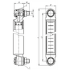 Kipp Oil Level Gauge, w/o Thermometer, Long Version, M12, L=425X30X30, Aluminum, Polycarbonite,  (Qty:1), K1100.1400