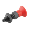 Kipp Indexing Plunger, w/Plastic Mushroom Grip and Locknut, Style B, Size 4, D=12 mm, D1=M20X1.5 mm, Stainless Steel, (Qty. 1), K0338.0241284