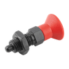 Kipp Indexing Plunger, w/Plastic Mushroom Grip and Locknut, Style B, Size 3, D=8 mm, D1=M16X1.5 mm, Stainless Steel, (Qty. 1), K0338.1230884