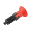 Kipp Indexing Plunger, w/Plastic Mushroom Grip and Locking Slot, Style C, Size 4, D=10 mm, D1=M20X1.5 mm, Stainless Steel, (Qty. 1), K0338.1341084