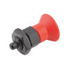 Kipp Indexing Plunger, Short Version, w/Plastic Mushroom Grip, and Locknut, Style B, Size 0, D=4 mm, D1=M8X1 mm, Steel, (Qty. 1), K0631.600484