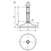 Kipp Leveling Foot, Style A, M20X100, D=120 mm, L=100 mm, Steel, (Qty. 1), K0739.1112020X100