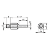 Kipp Rest Pads, Style A, Pin Style, External Thread, D=M10, Carbon Steel, Black Oxidized, (Qty. 1), K1105.1100630