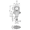 Kipp Ball Lifting Pins, Self-Locking, D1=20 mm, L1=75 mm, Stainless Steel, (Qty. 1), K1919.13020X75