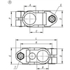 Kipp Tube Clamps for Round Tube, 4-Way Flat, Style A, A=12.1 mm, B=12.1, Stainless Steel, (Qty. 1), K0472.11212