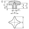 Kipp Palm Grips, D1= 32 mm, Similar to DIN6335, Style C, Blind Hole, Stainless Steel, (Qty. 1), K0146.3032063