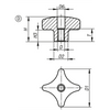 Kipp Palm Grips, D= M8, Similar to DIN6335, Style D, Thread Countersunk, Stainless Steel, (Qty. 1), K0146.4040083