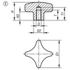 Kipp Palm Grips, D=M10, Similar to DIN6335, Style E, Blind Tapped Hole, Stainless Steel, (Qty. 1), K0146.5050103