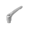 Kipp Adjustable Handle, Size 1, M5X10, External Thread, Threaded Insert, Stainless Steel, (Qty. 1), K0124.105153X10