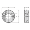 Kipp Shaft Collar, Two Piece, D1=12 mm, Aluminum, Bright (Qty. 1), K0612.01203
