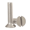 M6-1.00 x 25 mm Machine Screws, Slotted Flat Head, DIN 963, A2 Stainless Steel (50/Bag, 50 Bags)