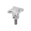 Kipp Palm Grips w/External Thread, Similar to DIN6335, M12X20, Style L, Aluminum, (Qty. 1), K0145.606312X20