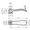 Kipp Cam Lever, Internal Thread, Size 1, D=5/16-18, A=96 mm, B=33.3 mm,  Trivalent Blue Passivated Steel, (Qty:1), K0788.15022A3