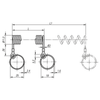 Kipp Safety Spiral Cables, w/Key Ring, L=100 mm, Steel, (Qty:10), K0367.20100