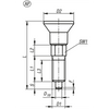 Kipp Indexing Plunger, ECO, w/Plastic Mushroom Grip, Thread Lock, Style AP, Size 1, D=5 mm, D1=M8, Steel, (Qty. 10), K1098.091105080