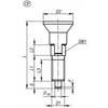 Kipp Indexing Plunger, ECO, w/Plastic Mushroom Grip, Thread Lock, and Locking Slot, Style CP, Size 0, D=4 mm, D1=M6, Stainless Steel, (Qty. 10), K1098.193004060