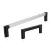 Kipp Pull Handles, Aluminum w/Plastic Grip Legs, L=120.5 mm, Style B, Polyamide, Black, (Qty. 1), K1128.100101