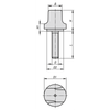 Kipp Grip Nut, Size 3, Style L, D=M6X15, D1=25 mm, H=22.9 mm, Thermoplastic, Steel, Black, (Qty:10), K1126.306X15