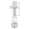 Kipp Grip Nut, Size 3, Style L, D=M6X15, D1=25 mm, H=22.9 mm, Thermoplastic, Stainless Steel, Black, (Qty:10), K1126.3006X15