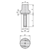 Kipp Grip Nut, Size 3, Style L, D=M8X25, D1=25 mm, H=22.9 mm, Thermoplastic, Stainless Steel, Black, (Qty:10), K1126.3008X25