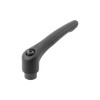 Kipp Adjustable Handles, Steel w/Internal Thread, Size 1, 10-24, Satin Finish (Qty:1), K0752.1A01