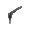 Kipp Adjustable Handles, Steel w/External Thread, Inch, Satin Finish, Size 2, 1/4-20X55, Black Oxidized, Steel, (Qty:1), K0752.2A21X55