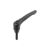 Kipp Adjustable Handles, Steel w/External Thread, Inch, Satin Finish, Size 3, 3/8-16X15, Black Oxidized, Steel, (Qty:1), K0752.3A41X15