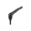 Kipp Adjustable Handles, Steel w/External Thread, Inch, Satin Finish, Size 4, 3/8-16X45, Black Oxidized, Steel, (Qty:1), K0752.4A41X45